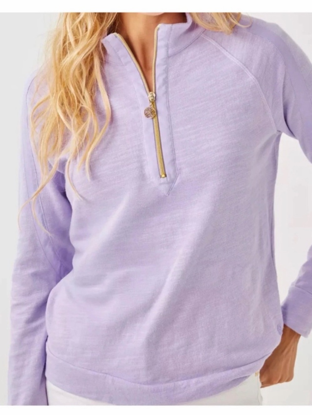 Lilly Pulitzer Ashlee Pullover - Women's Lavender Half-Zip Pullover Top